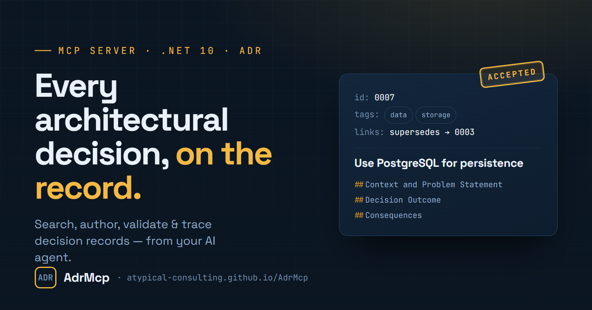 AdrMcp — Every architectural decision, on the record